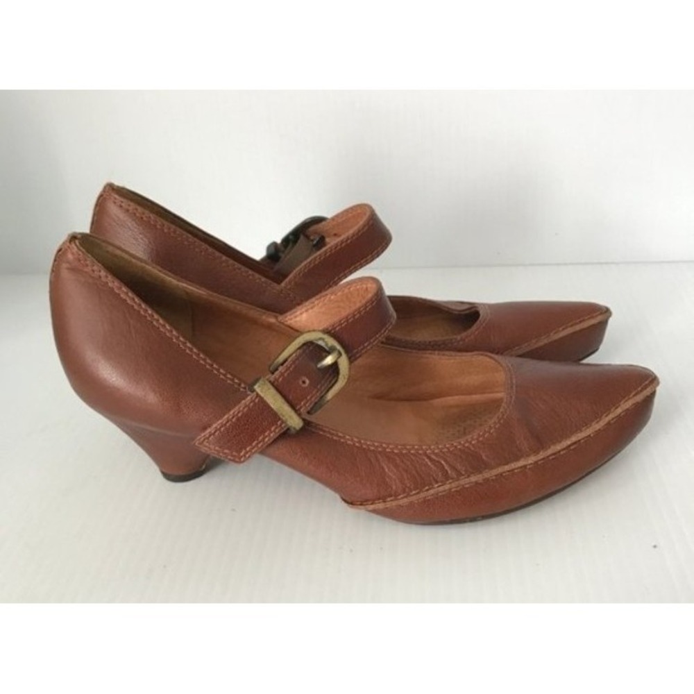 Vtg. CORSO Como Betty Brown Leather Mary Jane Shoes boho retro‎ Women SZ 8.5